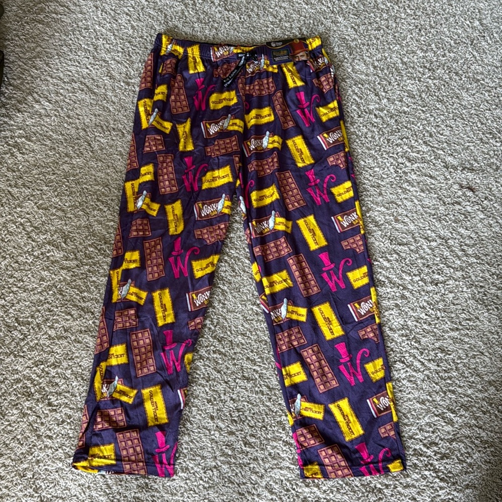 Happy Boxer Men's Minky Fleece Sleep Pajama Pants Willy Wonka Sz L